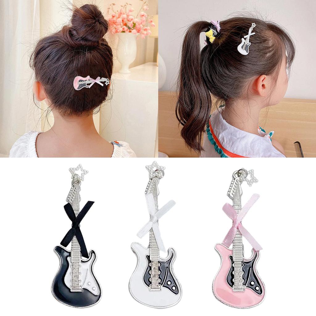 Guitar Star Charm Hair Clip Sweet Pentagrams Bowknot Hairpin Hair Barrettes Elegant Pearl Hairclip Aesthetic Headwear