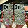 Luxury Bling Glitter Diamond Butterfly TPU Phone Case for 11 12 13 14 15 16 Pro Max Fashion Rhinestone Handmade Girly Cover