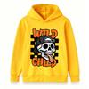 Kids Boys Girls Hoodie, Wild Child Skull Pattern Long Sleeve Casual Pullover Sweatshirt for Daily Wear