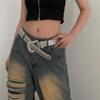 Modern Glittered Belt Jeans Waistband Punk Style Studded Belt Waistband for Street Player Club Party Wear
