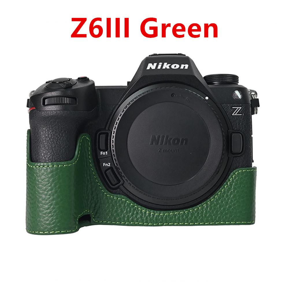 Echte Leder Halbe Kameratasche für Nikon Z6III Z6II Z7II Z5 Z50II ZF Zf Akkufach Kamera Körperabdeckung