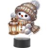Acryl Dubbelzijdig Kerst Sneeuwpop Multifunctionele Diamant Nachtlamp Diamant Schilderen Nachtlampje Diamant Kunst Licht Ornamenten