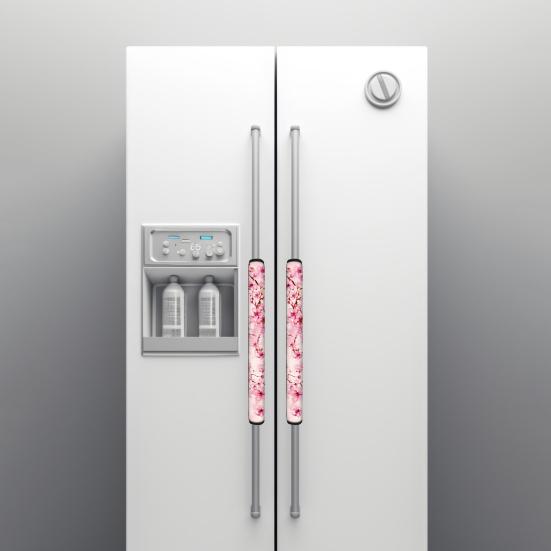 

1 пара чохлів на ручки дверей холодильника з квітковими візерунками, універсальні, широке застосування, декоративні килимки для ручок дверей кухонної техніки