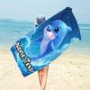Custom Cute Dolphin Beach Towel Personalized Name Text Microfiber Bath Towel Soft Quick Dry Swimming Pool Blanket All Season Use