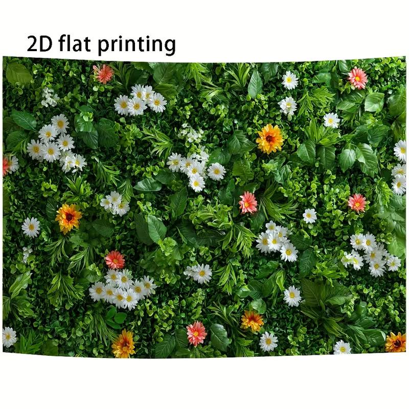 2D Blumen- und grünes Blatt Wandfoto-Hintergrund für Fotoshootings mit Frühlings- und Naturthema
