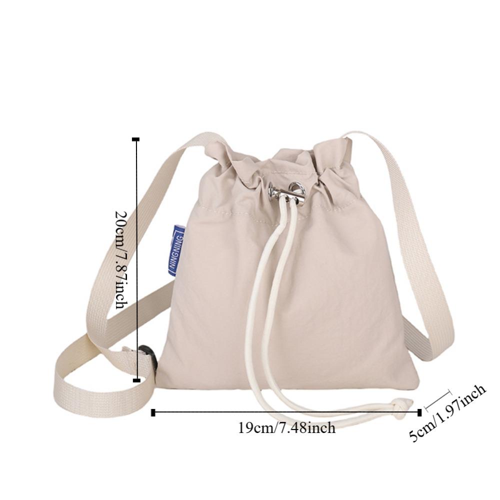 Korean Style Nylon Shoulder Bag Crossbody Bag Mobile Phone Bag Drawstring Bucket Bag Outdoor