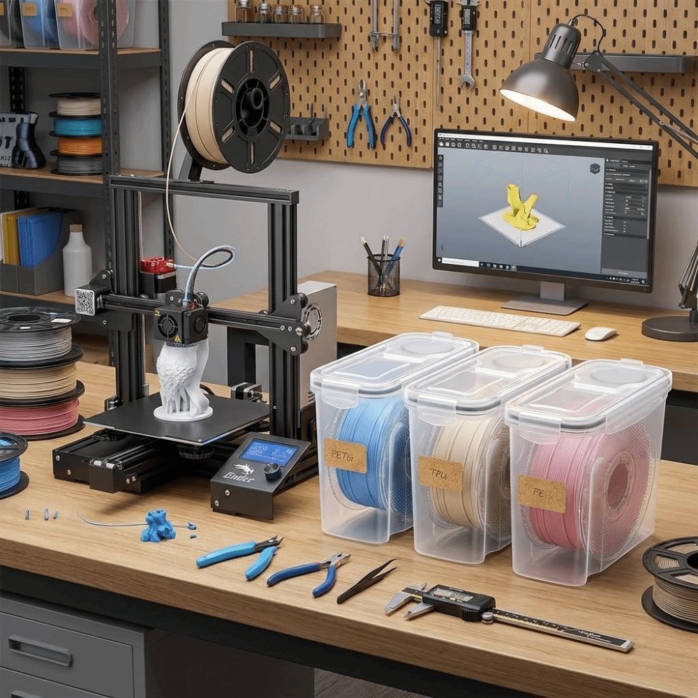 Airtight 3D Printing Filament Container Transparent Filament Storage Organizer Protection