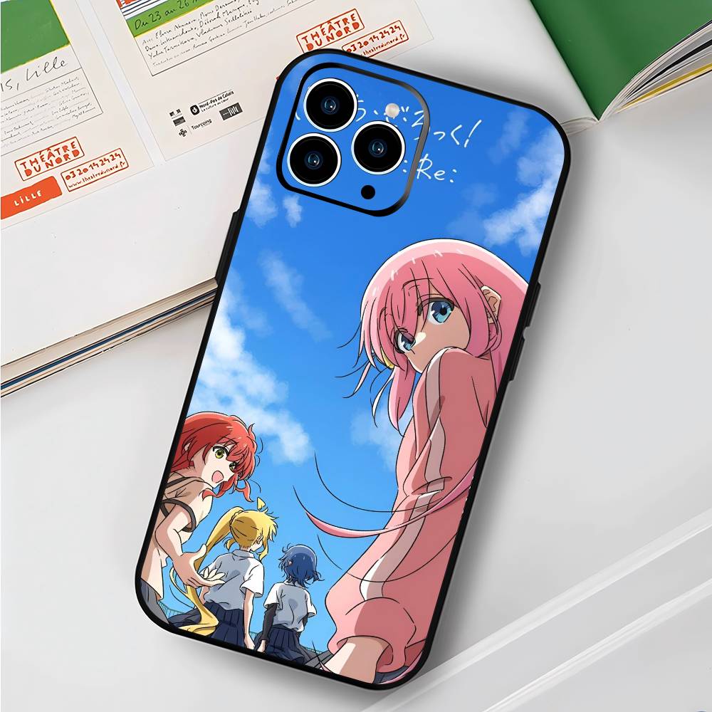 ANIME B-Bocchi The Rock-l For IPhone 13,17,11,12,16,14,15,Plus,Pro Max Soft Silicone Black Phone Case