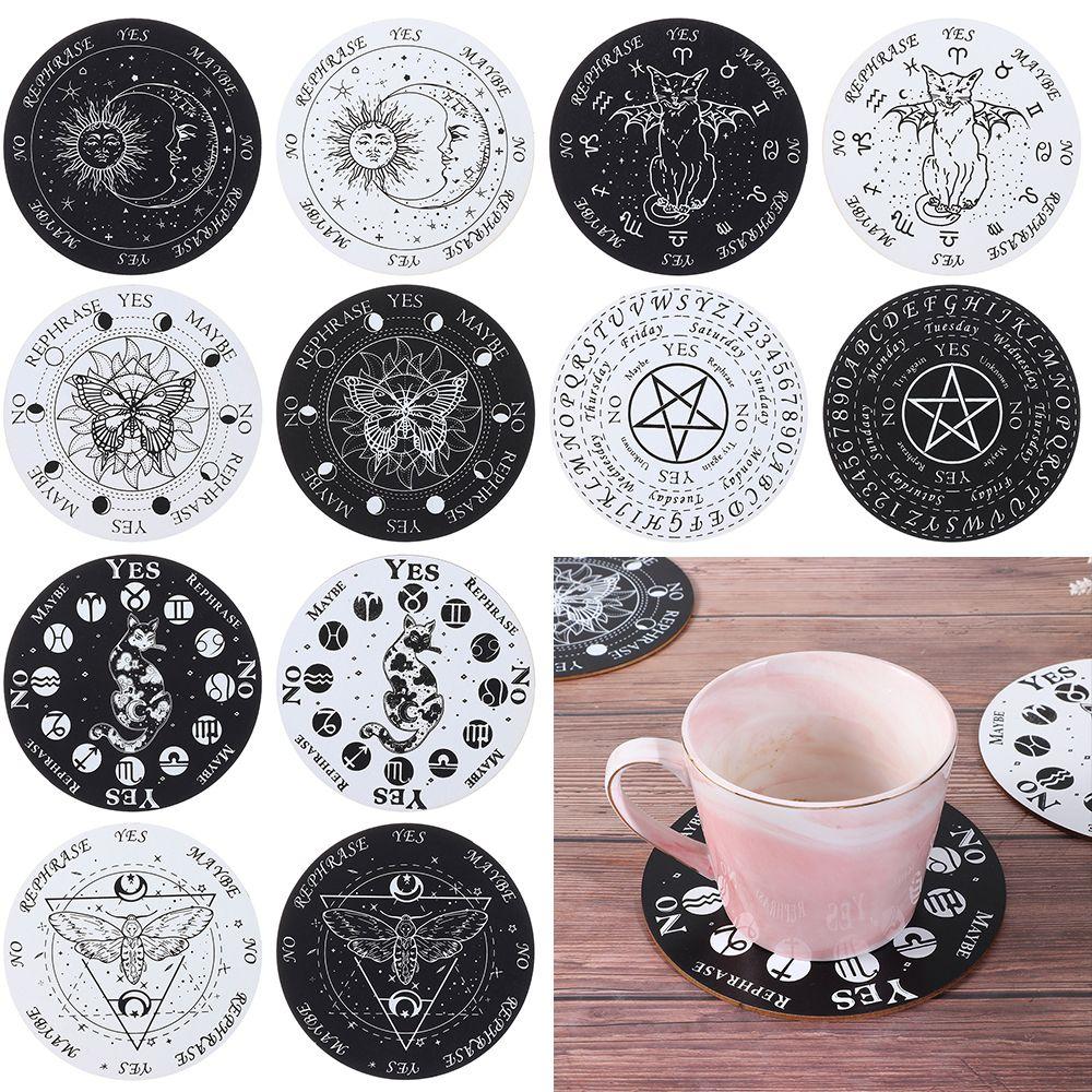 

Шестиугольная заостренная лазерная резка, деревянная основа с рисунком кошки, черно-белый цвет, деревянная маятниковая доска