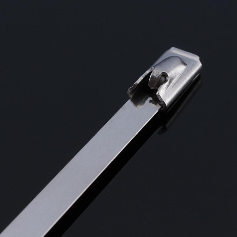 50 Stück 8" (4.6200mm) Edelstahl Auspuffband Beschichtete Selbstverriegelnde Kabelbinder