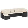 VidaXL Salon de Jardin avec Coussins 7 pcs, Canapés de Terrasse, Ensemble de Meubles de Patio, Mobilier d'Extérieur, Noir 3258591