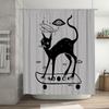 Skateboard Cat Shower Curtain Funny Pet Theme Bathroom Decor Trendy Cool Room Divider Artistic Home Textile Unique Gift