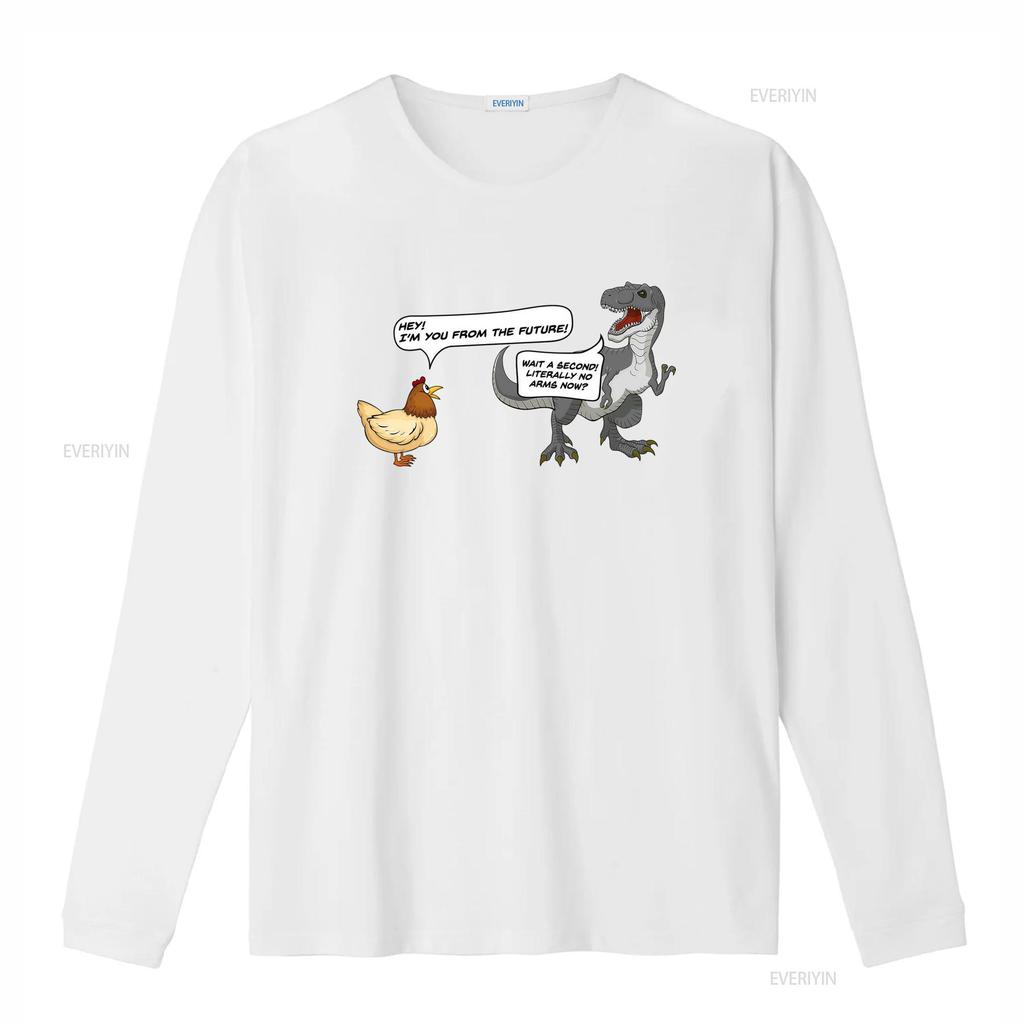 T Rex Chicken Funny Dinosaur Quote Novelty Meme Shirt vintage Washed Versatile Slightly Top For Everyday Wear Breathable Casual