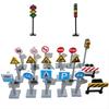Non-Toxic Moc City Traffic Lights Road Signs Roadblock Signal Light Speed Limit Diy Building Block Scene Construction Minifigs Accessories