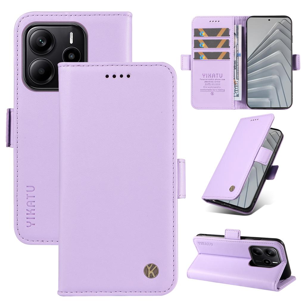 For Xiaomi Redmi Note 14 4G (163.25x76.55x8.16mm) Wallet Phone Case YIKATU YK-003 Leather Stand Cover