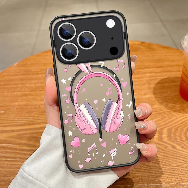 Love Hearts Print Case For iPhone 17 Pro Max Case iPhone 16 15 14 13 Pro Max 17E Magnetic For Magsafe Thin Ring Hybrid TPU+PC Matte Cover