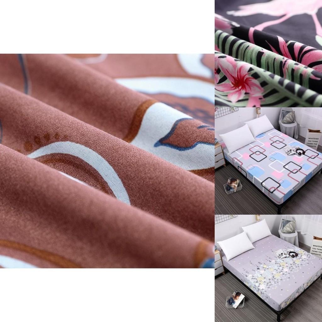 Multicolor Floral Stripes Mattress Protector With Dustproof Fitted Sheet