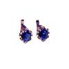 Purple Gold Lace Blue Stone Earrings Temperament Light Luxury High Sense Foreign Gas Plated Rose Gold Ear Jewelry