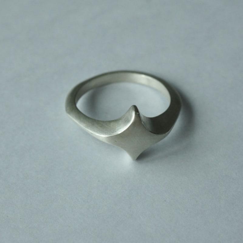 Vacactsilver Flat Cross Ring