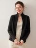 Cashmere Cable Knit Zipper Cardigan - Women's Autumn/Winter 2025, Half-High Neck, Gentle Style.