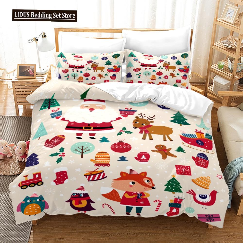 

Рождественский комплект пододеяльников Snow Cookie Merry Christmas Festival, пододеяльник размера King Queen для детей, комплект постельного белья из полиэстера EU single(135x200cm)