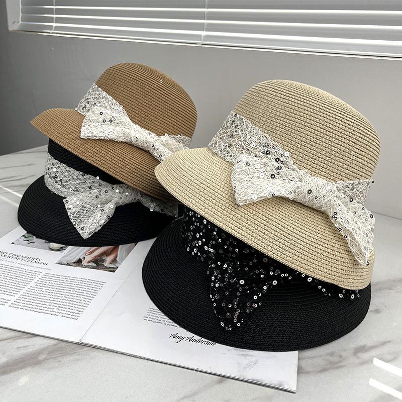 New Straw Hat Women's Spring Summer New Sweet Girl Photo Vacation Sunscreen Hat Sun Hat Seaside Straw Beach Hat