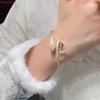 Schlangenarmband Emaille Pfirsichblüte Zehn Meilen Schlange Offenes Armband