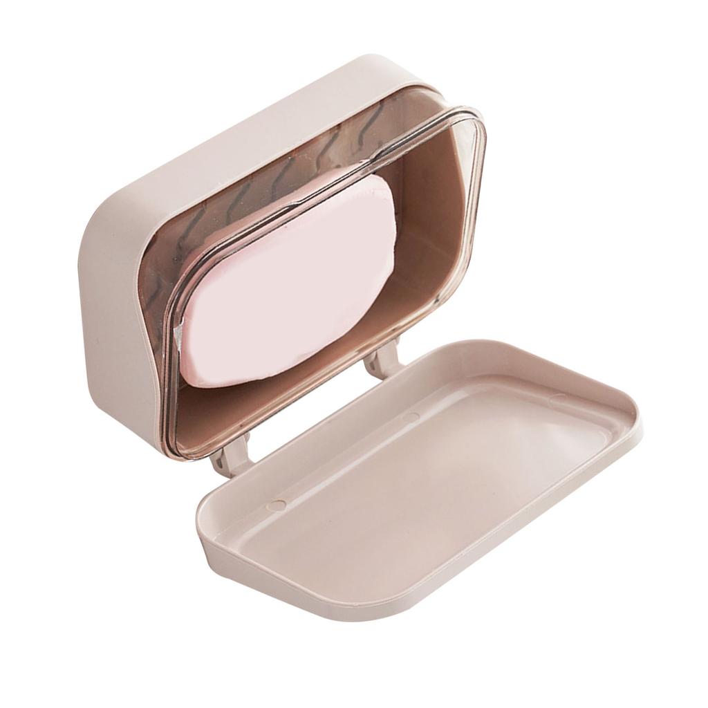 Soap Box PP Removable Drainer Portable Soap Dish Holder Container with Lid Cover for Kitchen