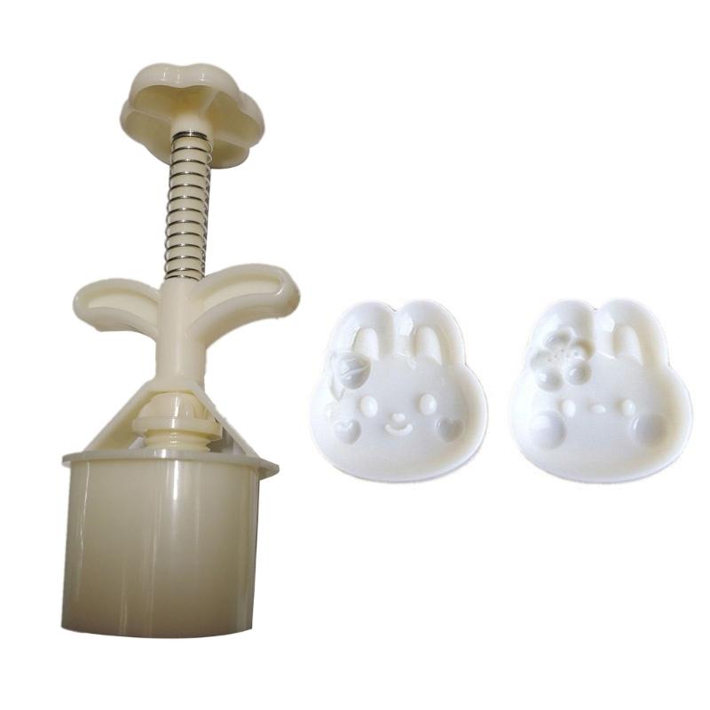 Flower Rabbit Mooncake Mold Mid-Autumn Festival Cake Biscuits DIY Baking Mold Mid-autumn Festival Rabbit Hand Press Mold