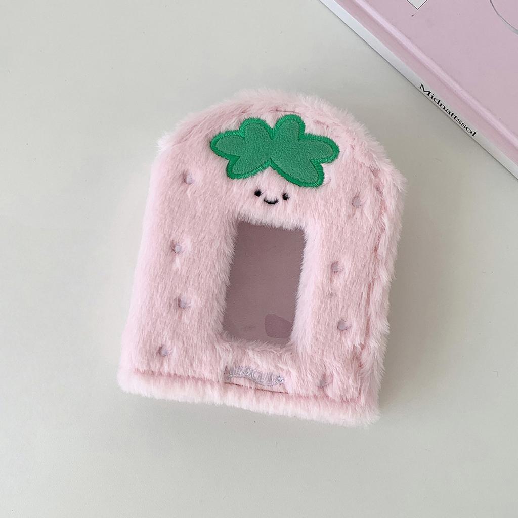 Plush Strawberry Photocard Holders Binder Cover 3 Rings Refillable Photocard Picture Storage Photo Album Collect Book