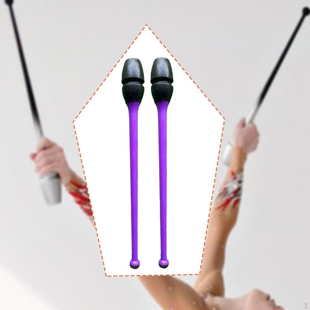 2 Stück Gymnastikstäbe Trainingsgerät Gummi Artistisch für Kinder und Erwachsene