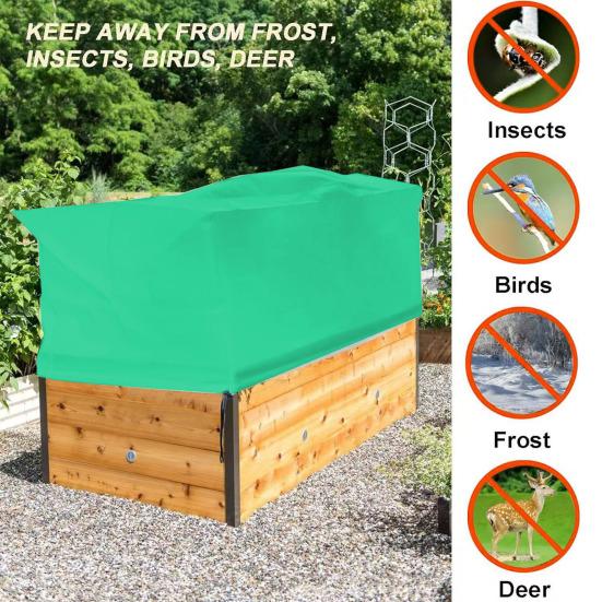 Yousheng Rectangular Planter Cold-proof Cover Plant Anti-Frost Covers with Drawstring Thickened Reusable Plant Winter Shield for Balcony Flower Box