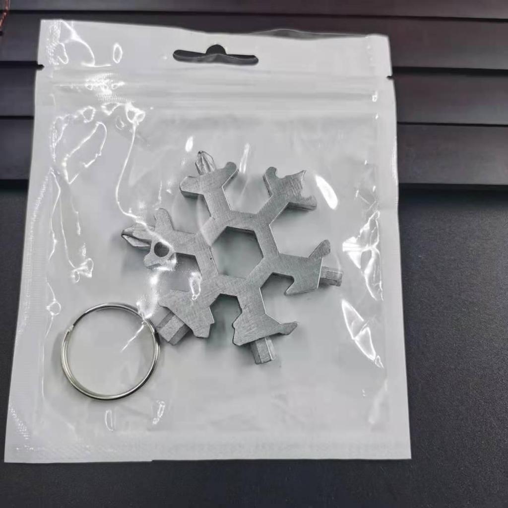 Multifunction Snowflake Wrench Keychain: Hex & Octagonal Universal Outdoor Tool