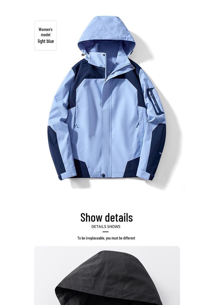 Wasserdichte Kapuzen-Wanderjacke für Damen und Herren für Herbst/Winter