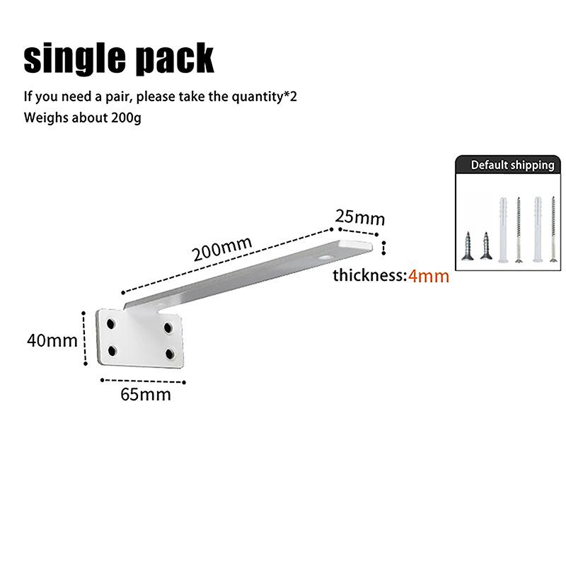 1 Set Heavy Duty Cast Iron Shelves Brackets Floating Shelf Brackets 4MM Thicked Invisible L Brackets For Shelves Support