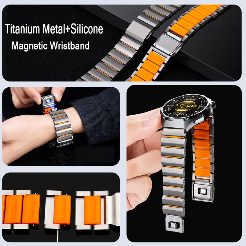 22mm Titanium Metal Band For Huawei Ultimate 2 1 Strap Magnetic Correa For Huawei Watch GT6pro GT5 46mm Amazfit T-rex3PRO 48mm