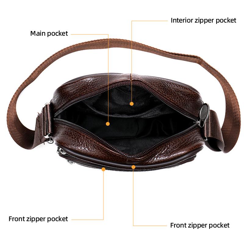 Neue vertikale Umhängetasche aus echtem Leder für Herren, lässige Umhängetasche aus vollnarbigem Leder, verstellbare Business-Umhängetasche aus Leder für Herren