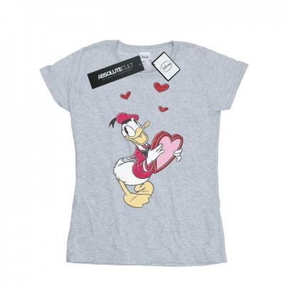 Womens/Ladies Donald Duck Love Heart Cotton T-Shirt