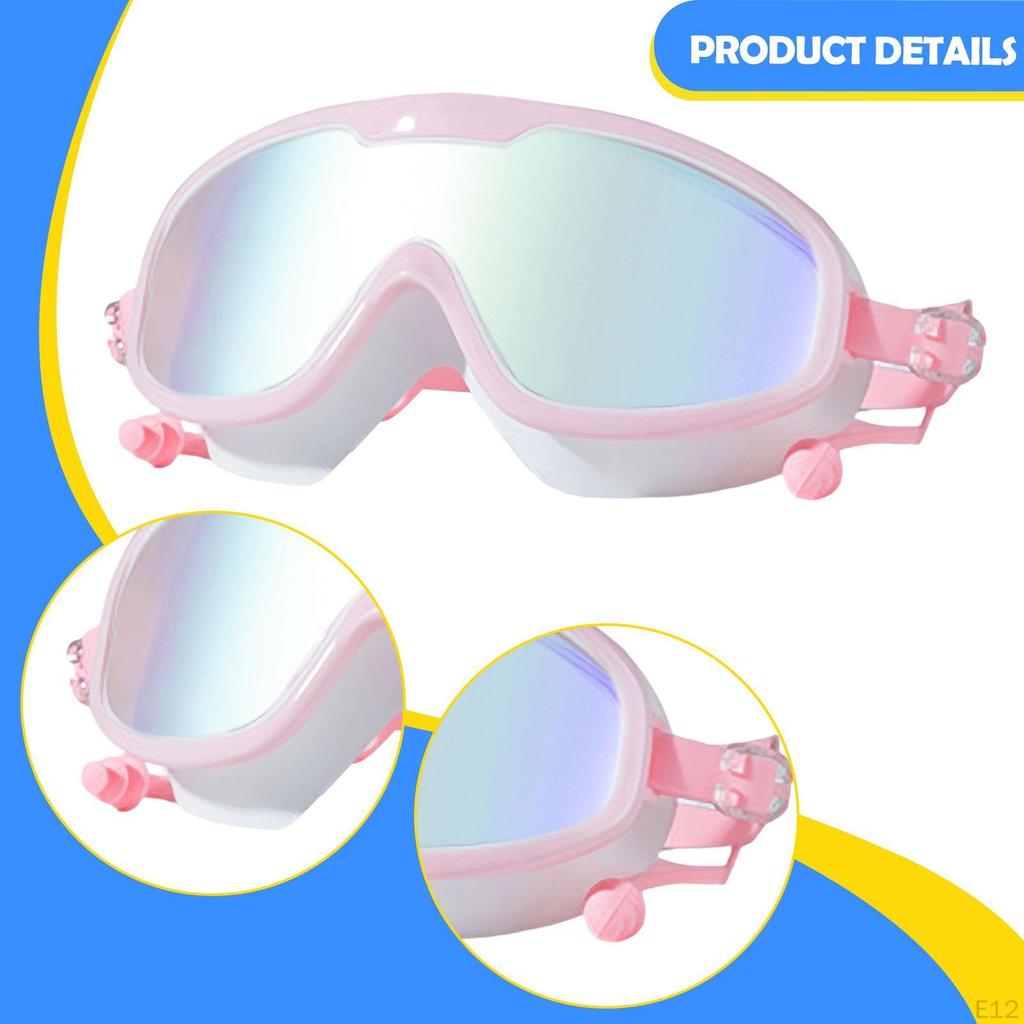 Regulowane okulary pływackie dla dorosłych, widok panoramiczny, do aktywności wodnych i nurkowania