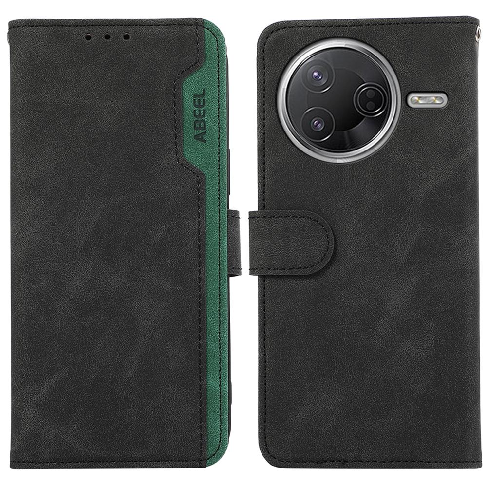 ABEEL Leather Case For Xiaomi Poco F7 Pro 5G/F7 Ultra 5G/Redmi K80 Pro 5G/K80 5G Color Splicing Flip Phone Cover RFID Blocking