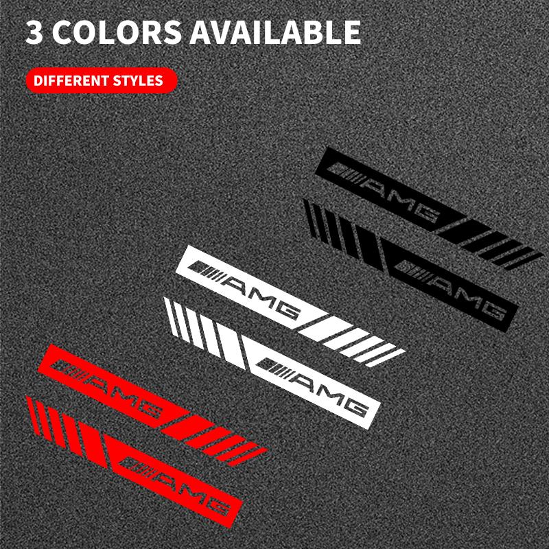 2PCS Car Badge Rearview Mirror Decor Sticker Vehicle Body Refit Decal For Mercedes benz AMG W204 W203 W212 W211 W124 W210 GLC E