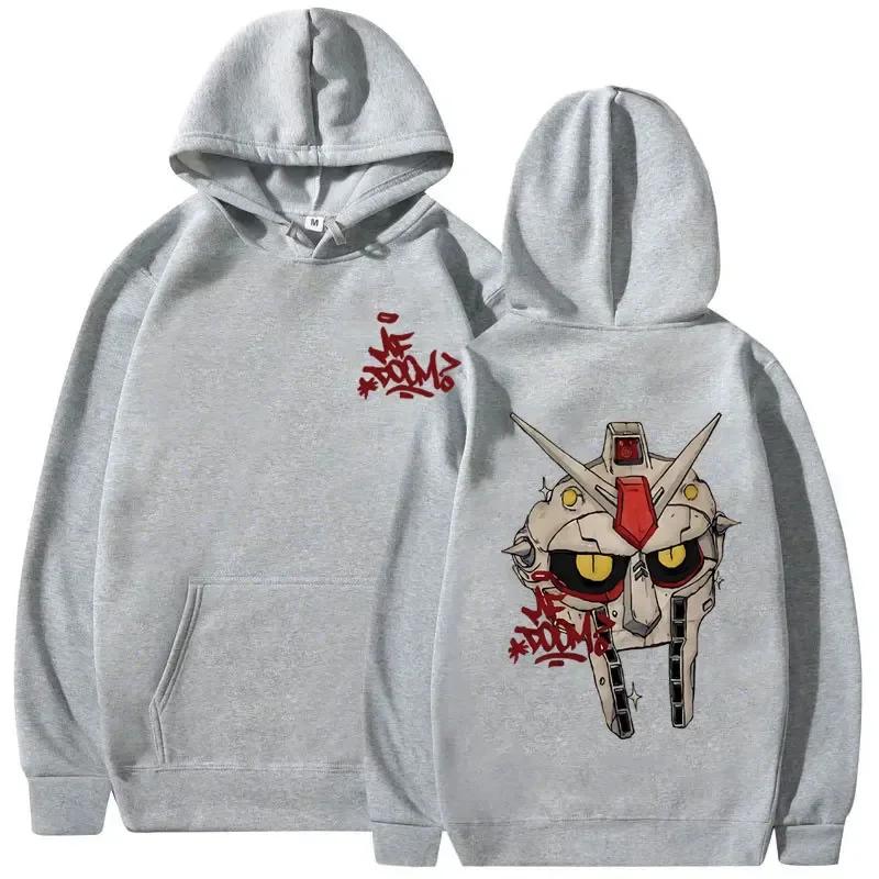 Rapper Mf Doom Madlib Madvillain Cartoon Metal Mask Graphic Hoodie Men Women Casual Oversized Sweatshirt Men's Hip Hop Hoodies