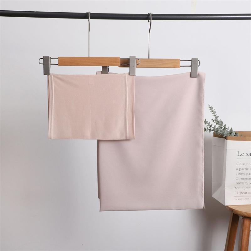 Instant Chiffon Hijab With Undercap Solid Color Basic Stretchy Pullover Headscarf Outdoor Thin Breathable Sunscreen Head Wrap