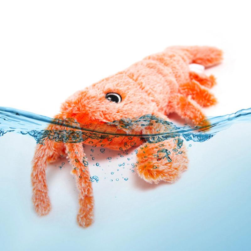 Jucărie de săritură cu homar de simulare electrică Încărcare prin USB Jucării amuzante de plus Jucărie cu animale de pluș