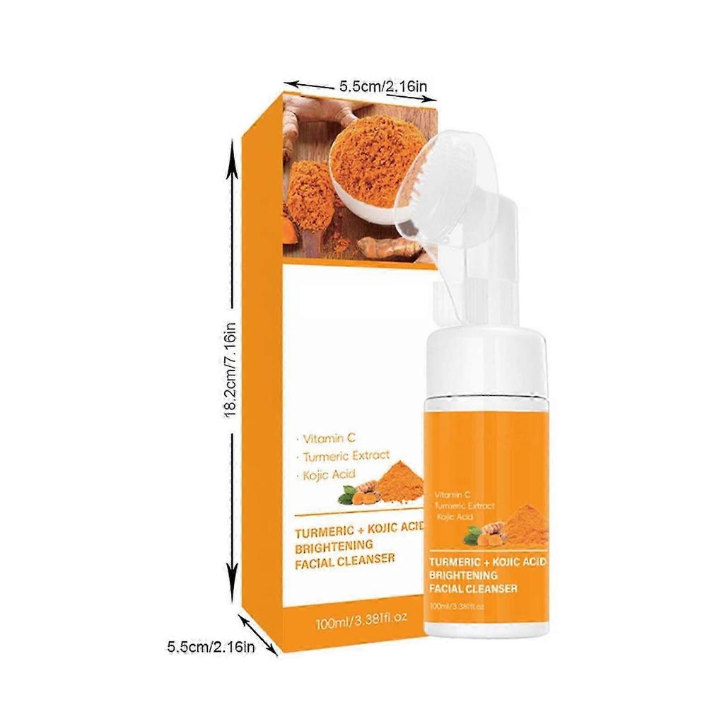 2025 Turmeric Cleanser Facial Moisturizing Cleanser Clean Shrinkage Pores Refreshing Lighten Spots Even Out Tone Reduce Blemishes Make Brighter 100ml