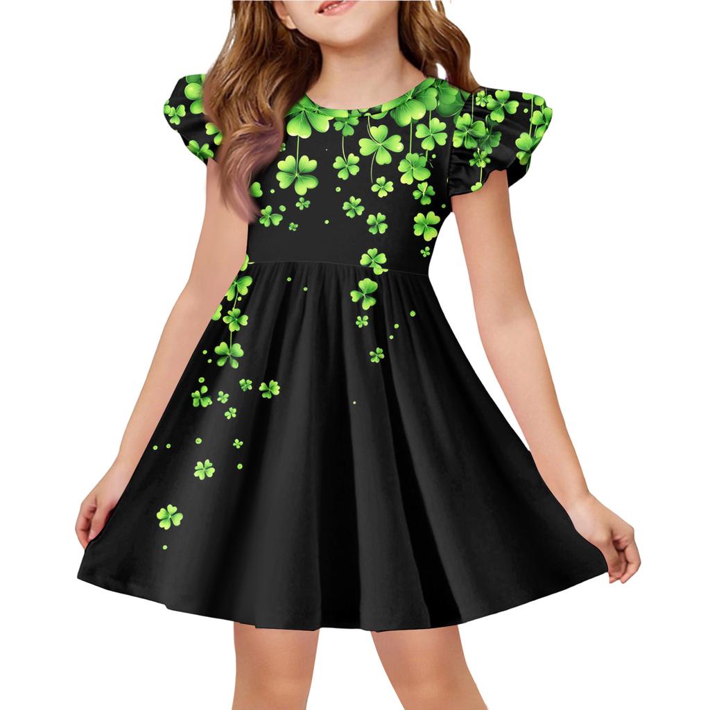 Letnia Sukienka Księżniczki dla Dziewczynek - Sukienka T-shirtowa o Kroju A. dzień Patryka