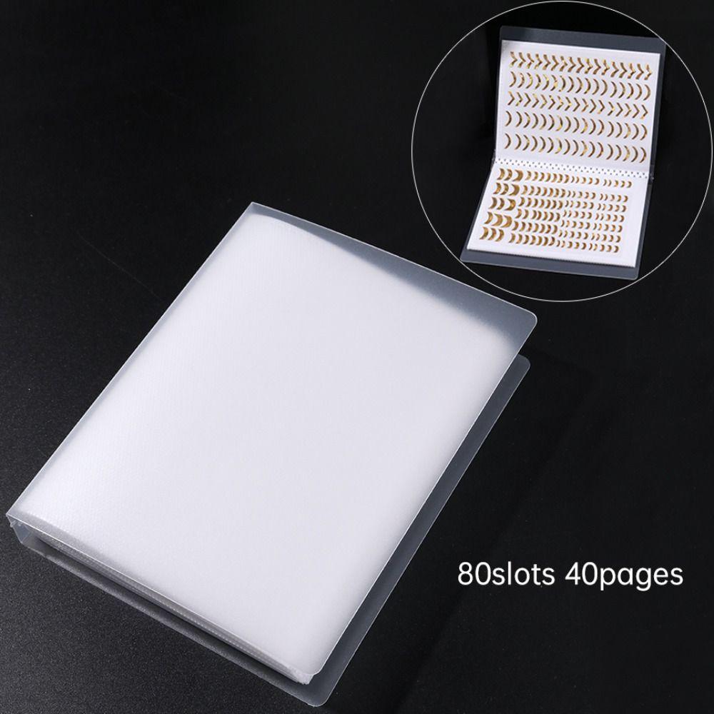 80 Fächer Leeres Nagelsticker-Organizer-Buch Doppelseitige Nutzung Große Kapazität Nagellsticker-Aufbewahrungsbox Nagellsticker Fotoalbum