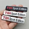 YKPSC1 3D Metal Red TDI Sport Edition Logo Turbo Car Letter Sticker Emblem Chrome Badge Decals For VW Polo Golf TT JETTA GTI Touareg