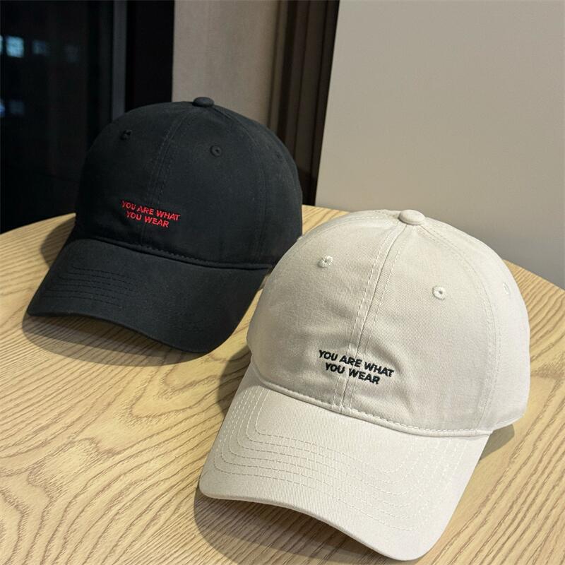 American embroidery English small letter baseball hat women's spring and autumn wear face small cap men's outdoor sun hat