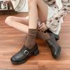 Grape mother retro small leather shoes women's 2025 French uniform women's shoes bag head soft waxy one pedal versatile loafers women